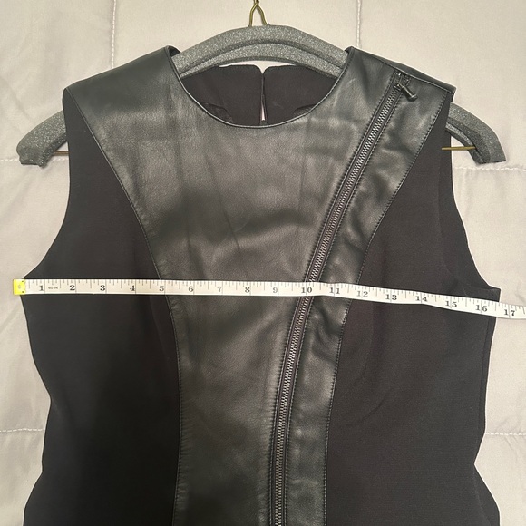Kathy Heyndels Black Faux Leather Moto A-Line Dress Size 3 (US Medium) - Picture 9 of 10